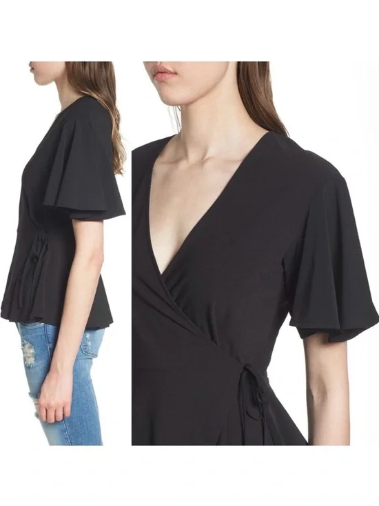 Leith mauve ruffle wrap top. - Picture 11 of 11